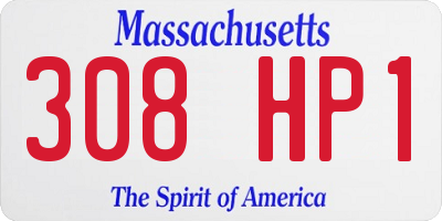 MA license plate 308HP1