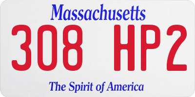 MA license plate 308HP2