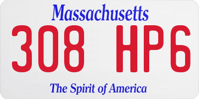 MA license plate 308HP6