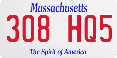 MA license plate 308HQ5