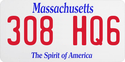 MA license plate 308HQ6
