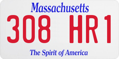MA license plate 308HR1