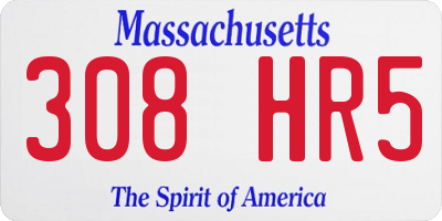 MA license plate 308HR5