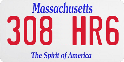MA license plate 308HR6