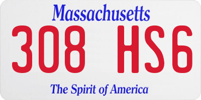 MA license plate 308HS6
