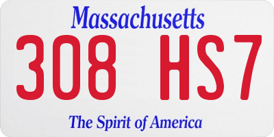 MA license plate 308HS7
