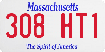 MA license plate 308HT1