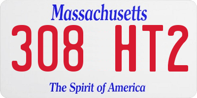 MA license plate 308HT2