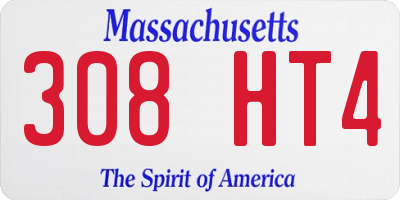 MA license plate 308HT4