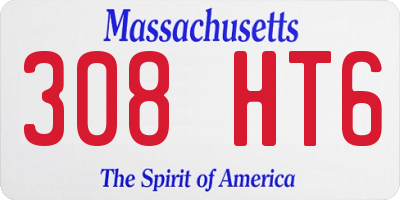 MA license plate 308HT6