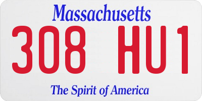 MA license plate 308HU1