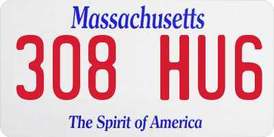 MA license plate 308HU6