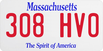 MA license plate 308HV0