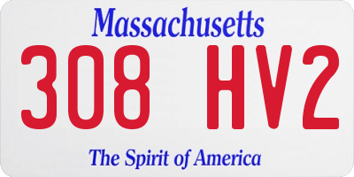 MA license plate 308HV2