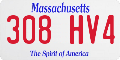MA license plate 308HV4