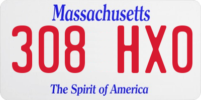 MA license plate 308HX0