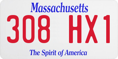 MA license plate 308HX1