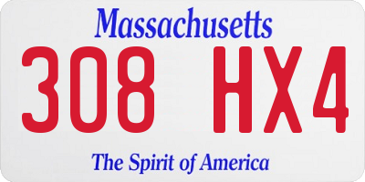 MA license plate 308HX4