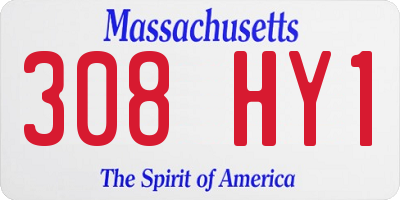 MA license plate 308HY1