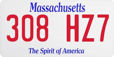 MA license plate 308HZ7