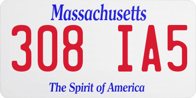MA license plate 308IA5