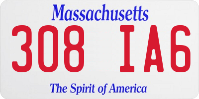 MA license plate 308IA6