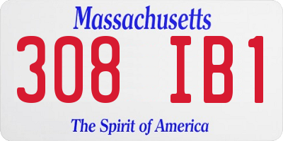MA license plate 308IB1