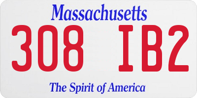 MA license plate 308IB2