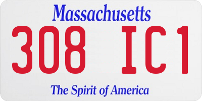 MA license plate 308IC1
