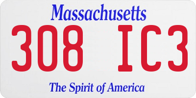 MA license plate 308IC3
