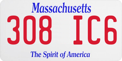 MA license plate 308IC6