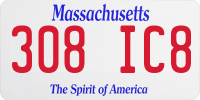 MA license plate 308IC8