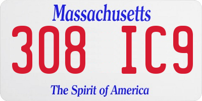 MA license plate 308IC9
