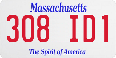 MA license plate 308ID1
