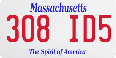 MA license plate 308ID5