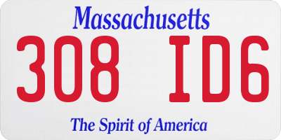 MA license plate 308ID6