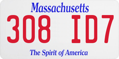 MA license plate 308ID7