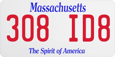 MA license plate 308ID8