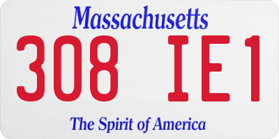 MA license plate 308IE1