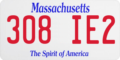 MA license plate 308IE2