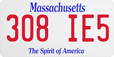 MA license plate 308IE5