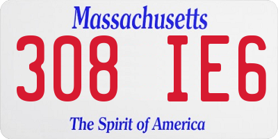 MA license plate 308IE6