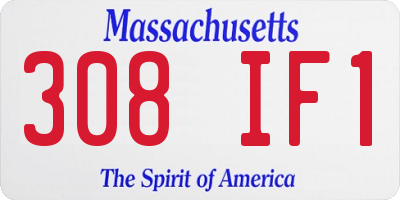 MA license plate 308IF1