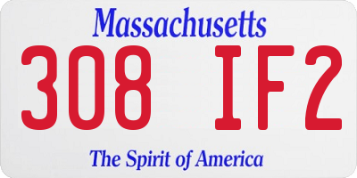MA license plate 308IF2