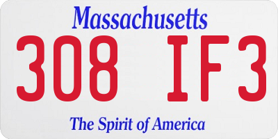 MA license plate 308IF3