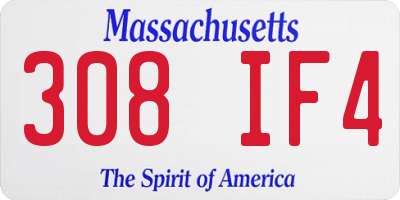 MA license plate 308IF4