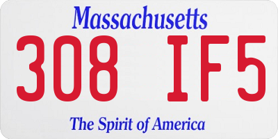 MA license plate 308IF5