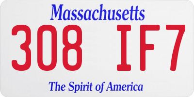 MA license plate 308IF7