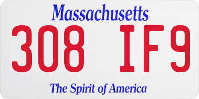 MA license plate 308IF9