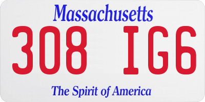 MA license plate 308IG6